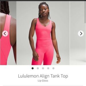 Lululemon Align Tank Top Lip Gloss Size 8
